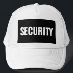 Manar Svartvitt Anpassade - skyddstext Keps<br><div class="desc">Lägg till Logotyp för bildföretag här Manar med den moderna Eleganten Template Security Member Black White Baseball Cap / Truckerkeps.</div>