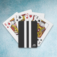Manar svartvitt monogrammat spelkort