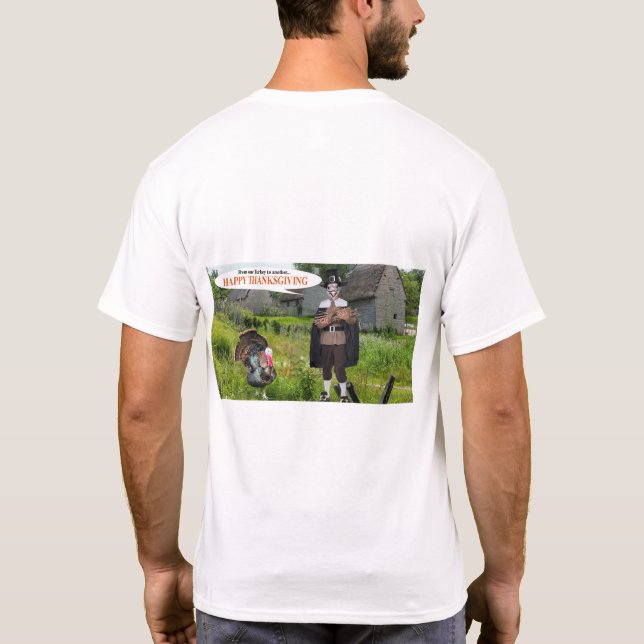 manar T Happy thanksgiving kalkon T Shirt (Baksida)