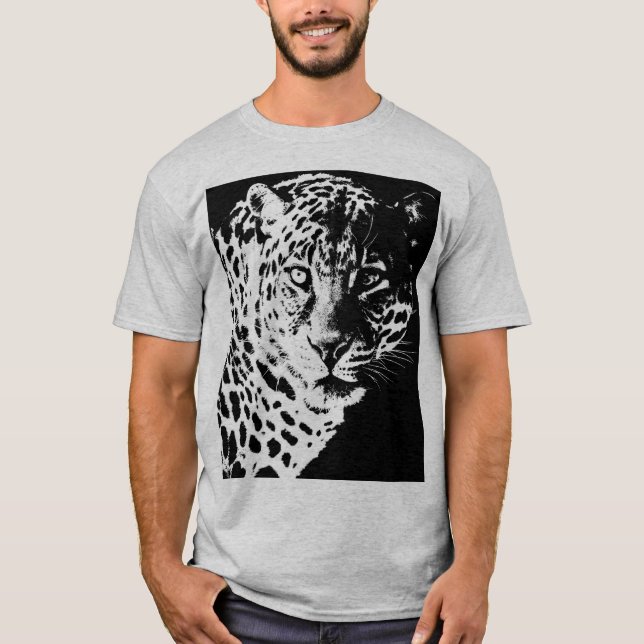 Manar T-Shirt Leopard Ansikte Modern pop Art Anima (Framsida)