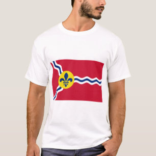 Manar T Shirt med Flagga av St. Louis, Missouri