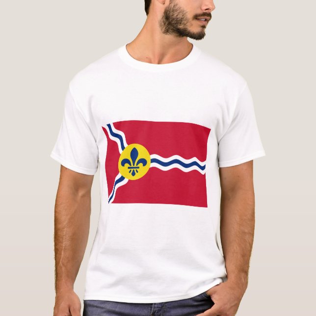 Manar T Shirt med Flagga av St. Louis, Missouri (Framsida)