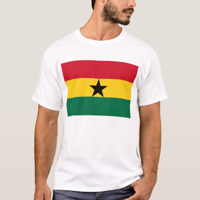 Manar T Shirt med Flagga Ghana (Framsida)