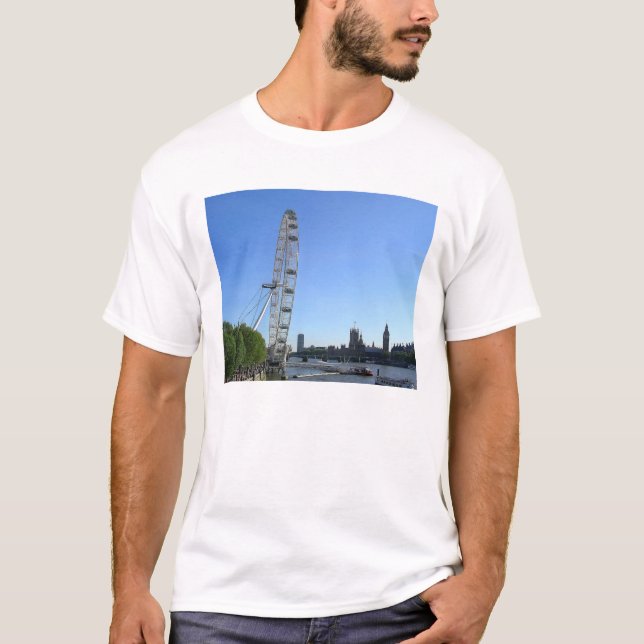 Manar T Shirt med London Öga Ferris Wheel (Framsida)