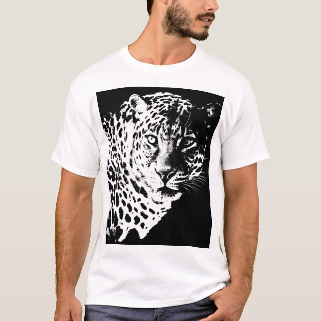 Manar T-Shirt Pop Art Template Animals Leopard Hea (Framsida)