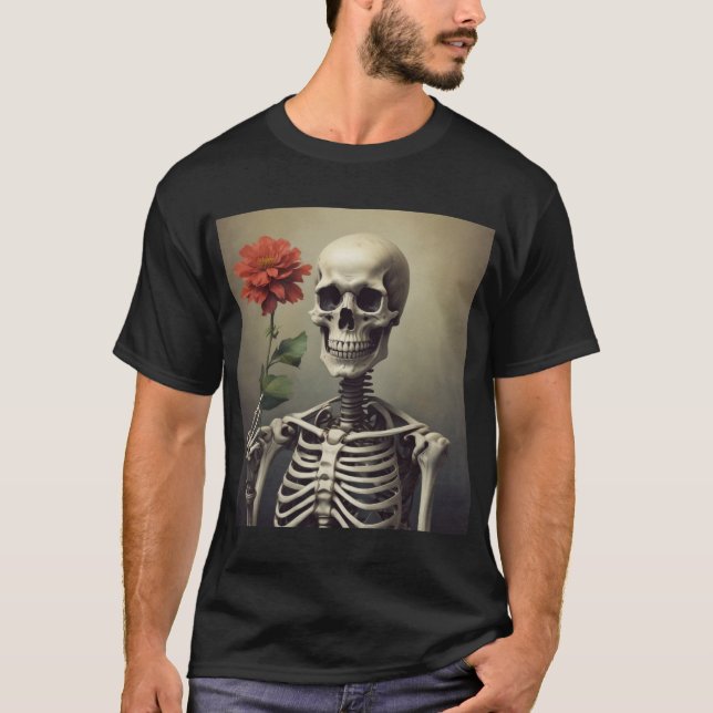 Manar T-shirt - Skeleton Porträtt med Ro (Framsida)