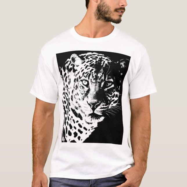 Manar T Shirts Pop Art Template Animals Leopard (Framsida)