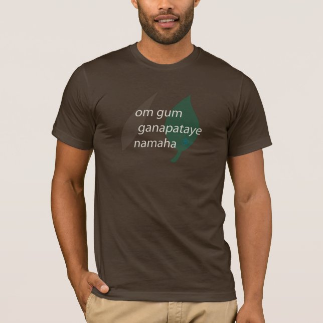 Manar t-skjorta för YogaGanesha Mantra! Tee (Framsida)