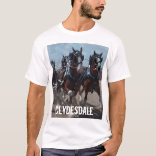 Manar T-tröja för Clydesdale häst T Shirt