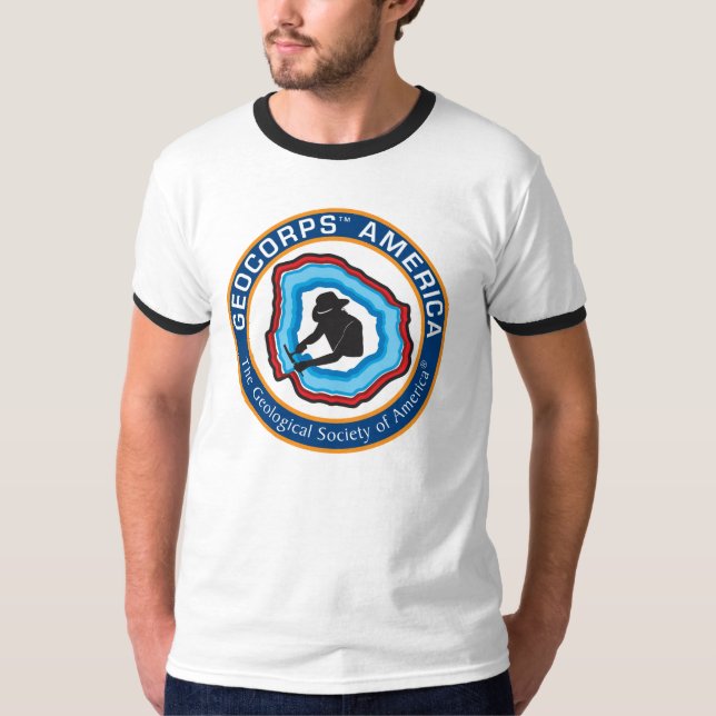 Manar T-tröja för GeoCorps Amerika Ringer T-shirt (Framsida)