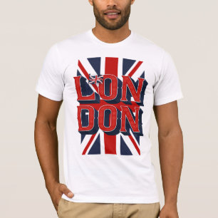 Manar T-tröja/vit för London flagga T Shirt