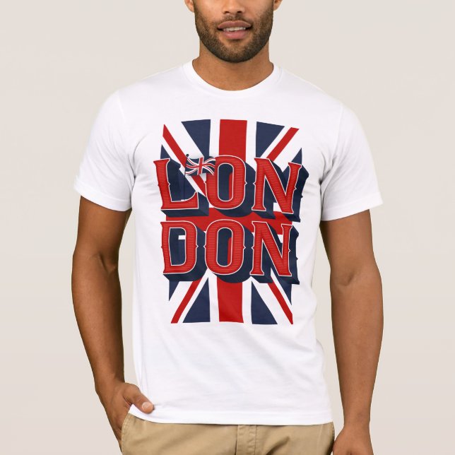 Manar T-tröja/vit för London flagga T Shirt (Framsida)