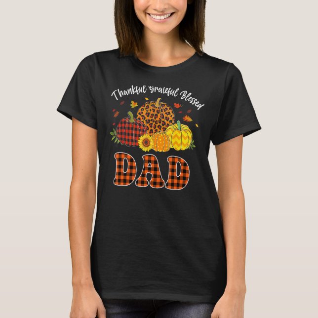 Manar tacksamt tacksam, välsignad Pumpkin Leopard  T Shirt (Framsida)