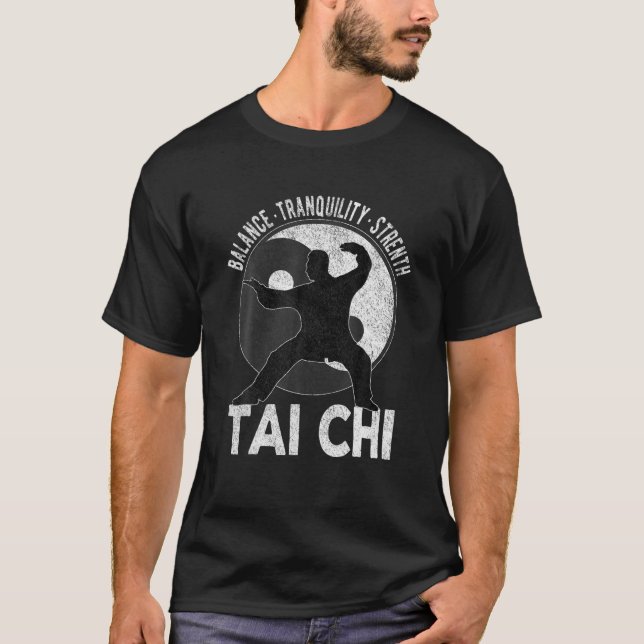 Manar Tai Chi Grandpa Yin Yang Martial Arts Taiji  T Shirt (Framsida)