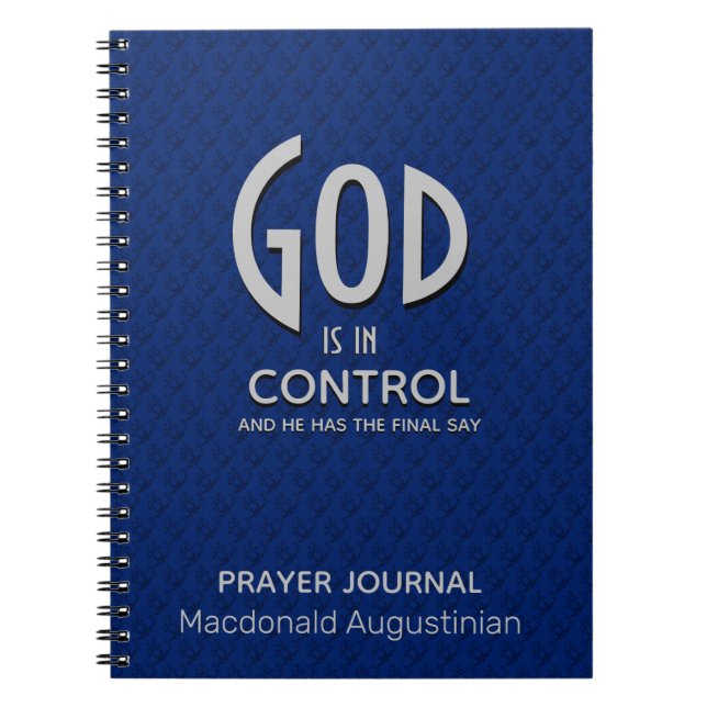 Manar tåryer Journal GOD IS IN CONTROL Notebook Anteckningsbok (Framsidan)