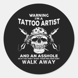 Manar Tattoo Artist Skull Graphic Tatto Artist App Runt Klistermärke