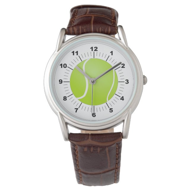 Manar Tennis Boll Classic Brown Leather Watch Armbandsur (Framsida)