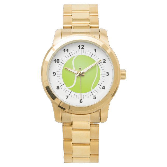 Manar Tennis Boll Oversized Guld Bracelet Watch Armbandsur (Framsida)