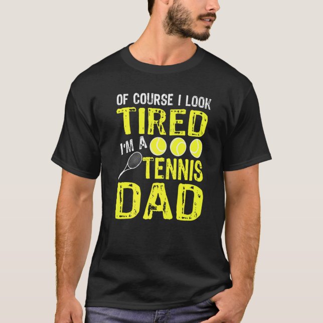 Manar tennis Pappa Far i tennis Player T Shirt (Framsida)