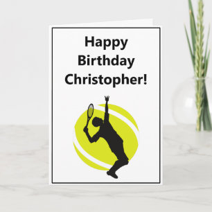 Manar Tennis Player Coach Minimalistic Birthday Kort