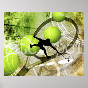 manar tennisspelare "match pekar ", poster
