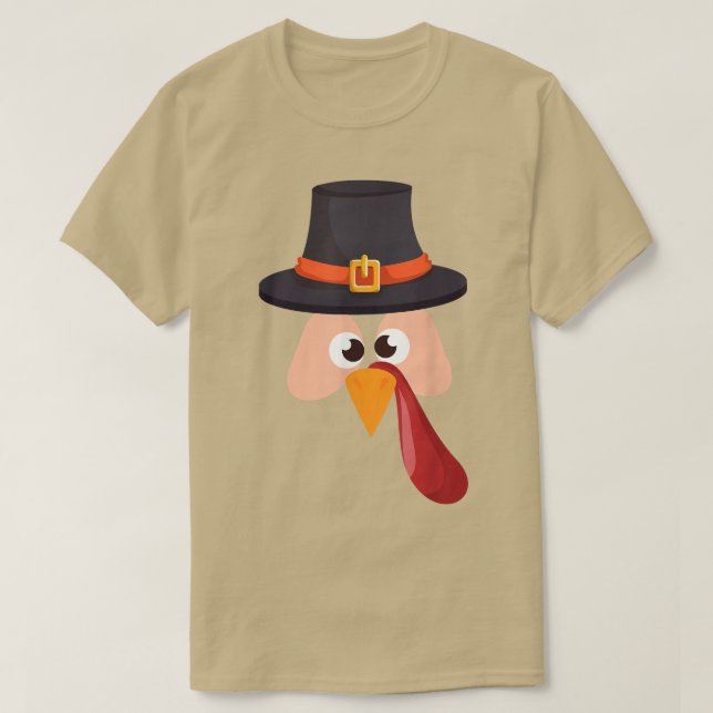 Manar Thanksgiving Pilgrim Turkey Girl Costume  T Shirt (Design framsida)