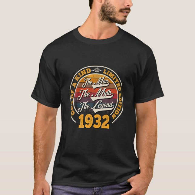 Manar The Man Myth Legend 1932 90:e Birthday Gift  T Shirt (Framsida)