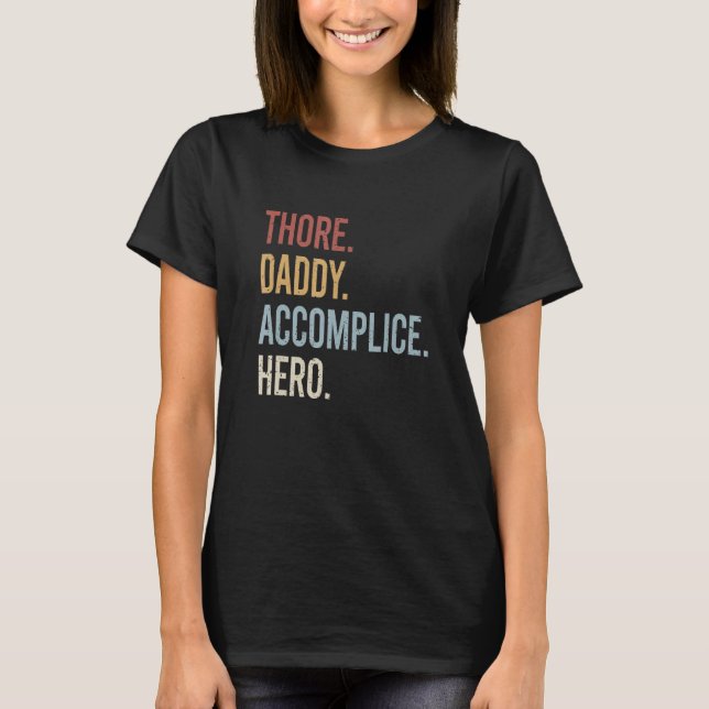 Manar Thore pappa Accomce Hero Retro Stil Vinta T Shirt (Framsida)