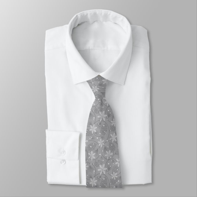 Manar Tie-jul Snöflingor Neck Tie Slips (Bunden)