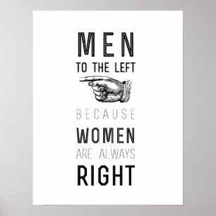 manar till lämnat eftersom kvinnor alltid är höger poster