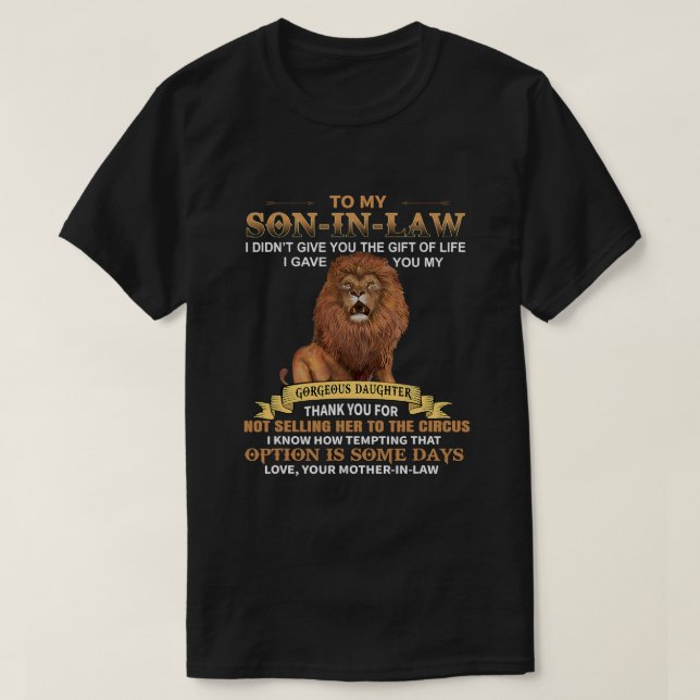 Manar till min sonInLaw, roligt från mammaInLaw Ta T Shirt (Design framsida)