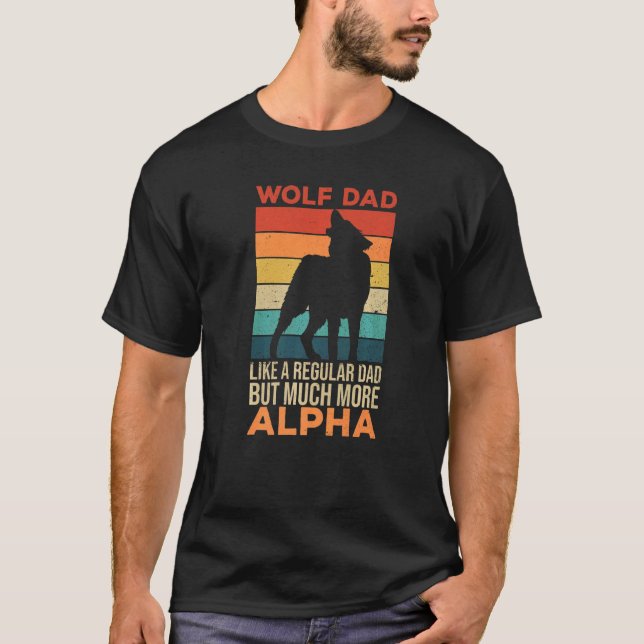 Manar Timber Varg-offert för Varg Pappa T Shirt (Framsida)