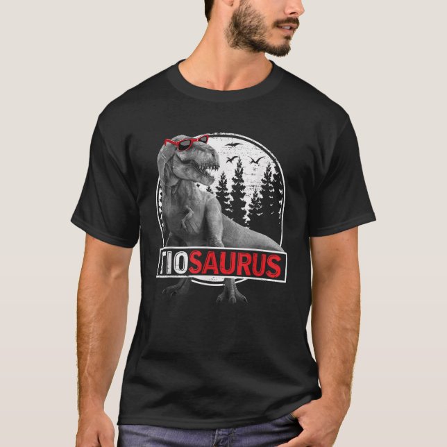 Manar Tiosaurus t Rex Dinosaur Tio Saurus Far s T Shirt (Framsida)