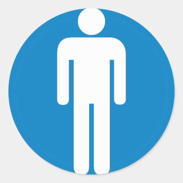 Manar toaletthuvudvägen undertecknar runt klistermärke (Framsida)