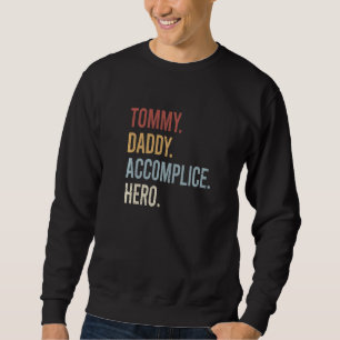 Manar Tommy pappa Accomce Hero Retro Stil Vinta Lång Ärmad Tröja