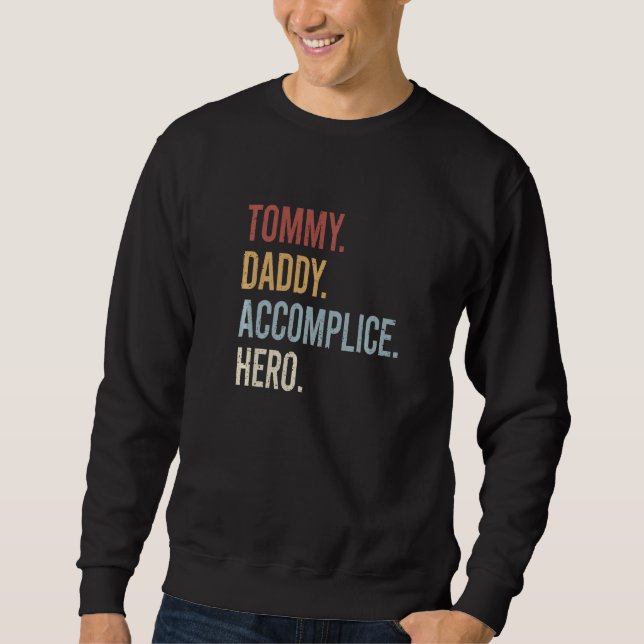 Manar Tommy pappa Accomce Hero Retro Stil Vinta Lång Ärmad Tröja (Framsida)