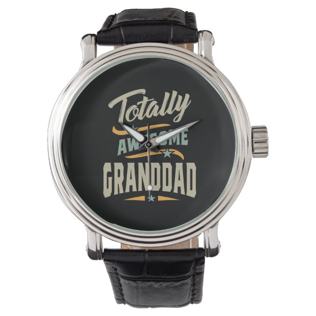 Manar Totally Fantastisk Granddad - Grandpa Gift Armbandsur (Framsida)
