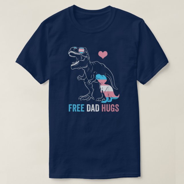 Manar Trans Free Pappa Hugs Dinosaur Rex pappa T Shirt (Design framsida)