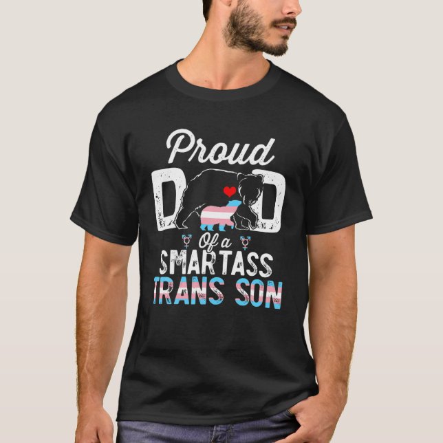 Manar Trans Pappa Bear Proud Pappa Proud Ally Tran T Shirt (Framsida)
