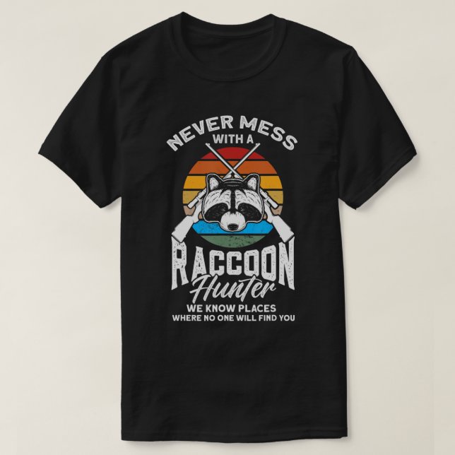 Manar Trap Hunting Retro Coon Hunter Raccoon Hunti T Shirt (Design framsida)