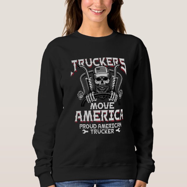 Manar Truckers Move America Lastbil Driver Trucker T Shirt (Framsida)