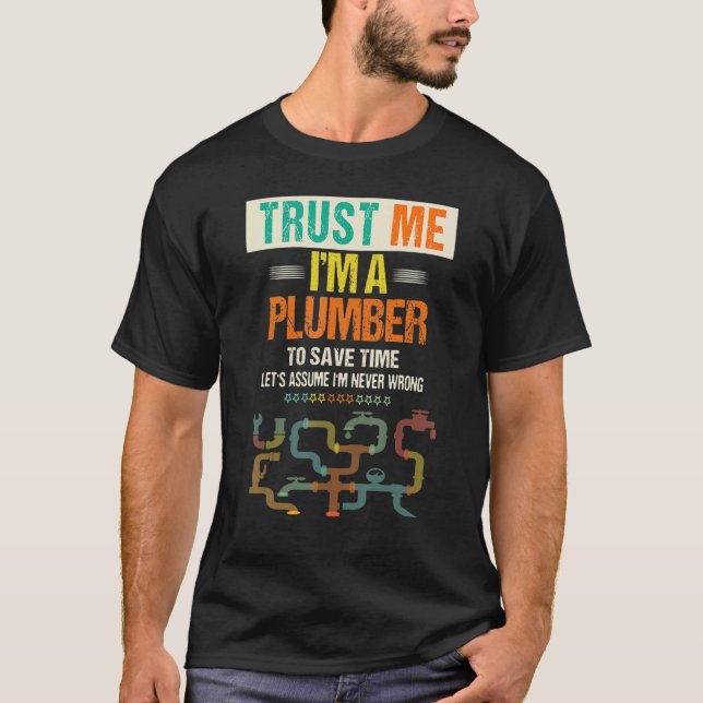 Manar Trust Jag är en plumber till Spara Time Plum T Shirt (Framsida)