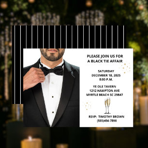 Manar Tuxedo Black Tie Affair Party Boll Inbjudningar