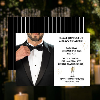Manar Tuxedo Black Tie Affair Party Boll Inbjudningar
