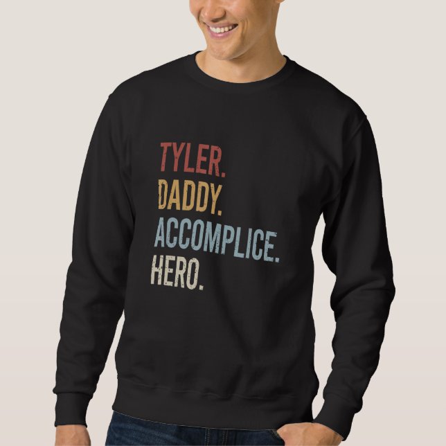 Manar Tyler Pappa Accomce Hero Retro Stil Vinta Lång Ärmad Tröja (Framsida)