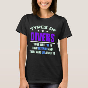 Manar Typer av divers Aqua Pun Snorkeling Marine F T Shirt