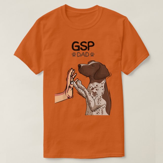 Manar Tyska kortstolpar GSP Hund Pappa  T Shirt (Design framsida)