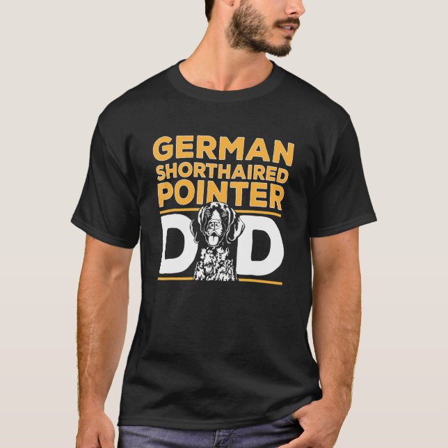 Manar Tyska kortstolpar Pappa GSP Hund T Shirt (Framsida)