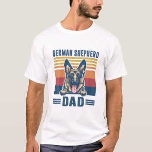 Manar tyska schepherd Pappa Far Retro German Sheph T Shirt