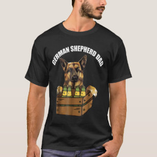Manar tyska shepherd Pappa Beer Drinking Hund Papp T Shirt